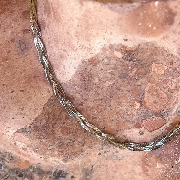 16" Italian Sterling Silver Braided Chain - Picture 7 of 9